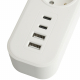 Сетевой фильтр 5-местный с/з STEKKER3x1мм2, 1,8 м, 250В, 16А, 2 USB-A+2 Type-C, серия Nova, белый