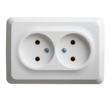 Розетка угловая двойная 2К Systeme Electric Этюд 16A 250V белая PA16-105B