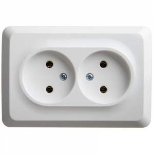 Розетка угловая двойная 2К Systeme Electric Этюд 16A 250V белая PA16-105B