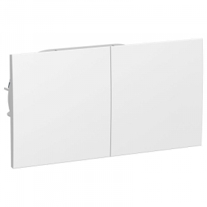 Розетка двойная 2К+З Systeme Electric AtlasDesign 16A 250V со шторками и крышкой белая ATN000128