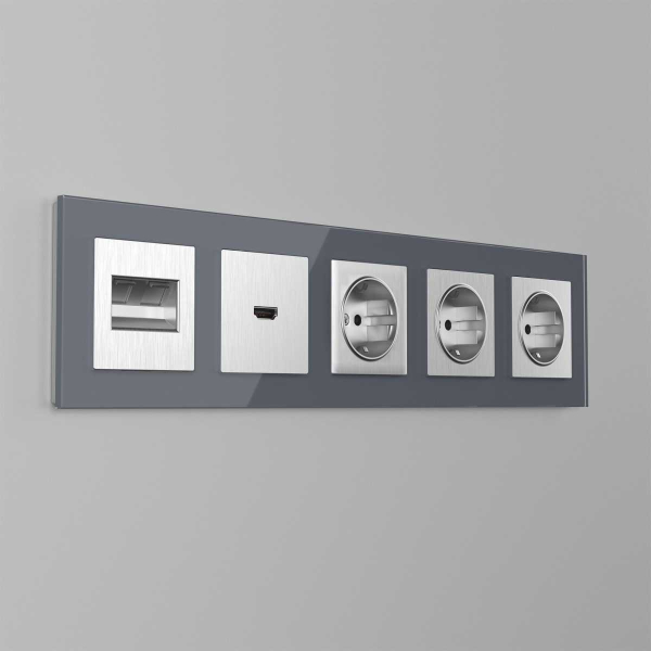 Накладка Werkel для розетки HDMI серебряный рифленый WL09-HDMI-CP 4690389128318