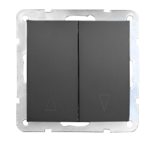 Клавиша LK Studio выключателя 2-кл для жалюзи (черный бархат) LK60 861408K