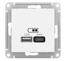 Розетка 2хUSB Systeme Electric AtlasDesign Type A+C белая ATN000139
