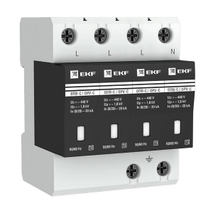 Ограничитель импульсных напряжений ОПВ-C/4P In 20кА 385В с сигн. EKF PROxima opv-c4