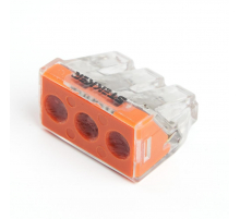 Клемма монтажная 3-проводная STEKKER  для 1-жильного проводника (с пастой), LD773-173-1