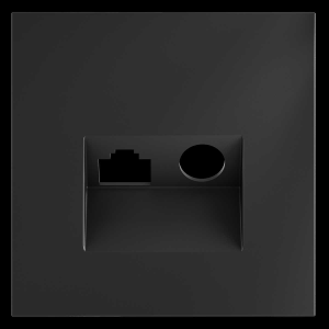 Накладка для розетки TV+RJ45 кат. 6, S70 (графит) Voltum VLS002707