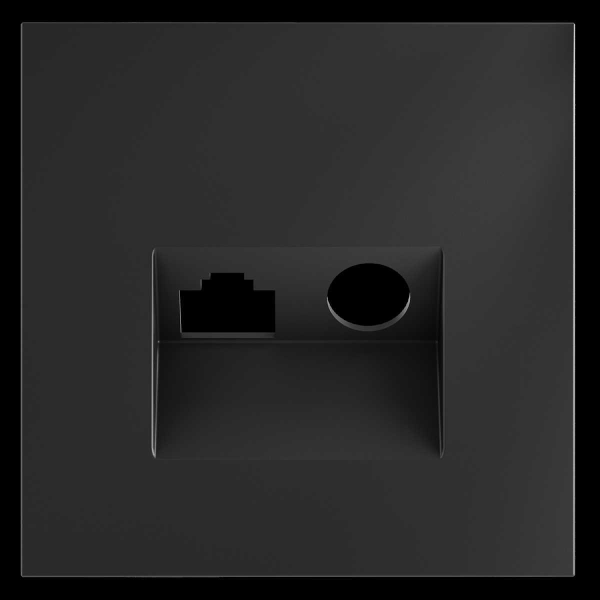 Накладка для розетки TV+RJ45 кат. 6, S70 (графит) Voltum VLS002707