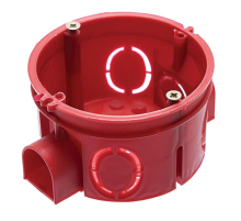 Подрозетник STEKKER EBX20-01-1 с кабель-каналом для сплошных стен, красный