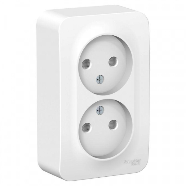 Розетка двойная 2К Systeme Electric Blanca 16A 250V со шторками белая BLNRA001211 Розетка двойная 2К Systeme Electric Blanca 16A 250V со шторками белая BLNRA001211