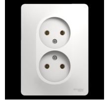 Розетка двойная 2К Systeme Electric Glossa 16A 250V белая GSL000120