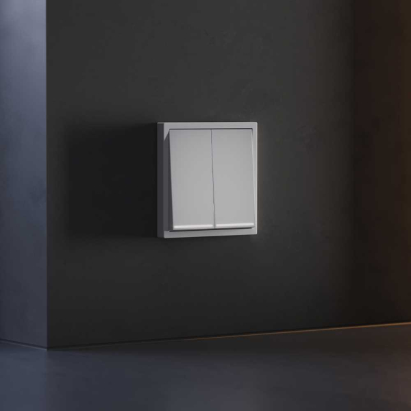 Клавиши для выключателя/переключателя двухклавишного с подсветкой, S70 (серый) Voltum VLS000416