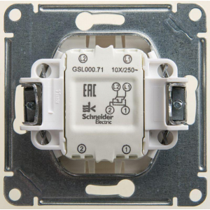 Переключатель одноклавишный перекрестный Systeme Electric Glossa 10A 250V перламутр GSL000671