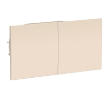 Розетка двойная 2К+З Systeme Electric AtlasDesign 16A 250V со шторками и крышкой бежевая ATN000228
