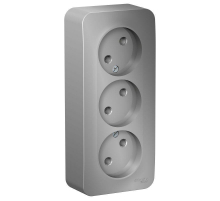 Розетка тройная 2К Systeme Electric Blanca 16A 250V алюминий BLNRA000313