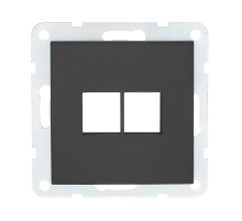 Накладка LK Studio с суппортом розетки двойной телефонной, компьютерной RJ (черный бархат) LK80 846208-0