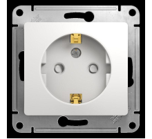 Розетка 2К+З Systeme Electric Glossa 16A 250V со шторками белая GSL000145