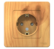 Розетка 2К+З Systeme Electric Blanca 16A 250V ясень BLNRS001015
