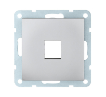 Накладка LK Studio с суппортом розетки компьютерной и телефонной на 1 вход (серебристый металлик) БЕЗ разъема LK60 866103-0