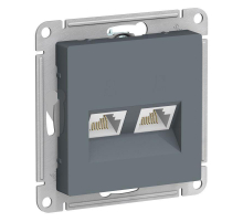 Розетка компьютерная двойная RJ45 Systeme Electric AtlasDesign 5e кат UTP грифель ATN000785
