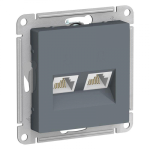 Розетка компьютерная двойная RJ45 Systeme Electric AtlasDesign 5e кат UTP грифель ATN000785