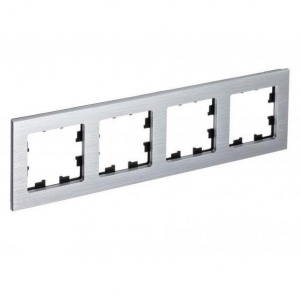 Рамка 4-постовая Systeme Electric AtlasDesign Nature серебро ATN312104