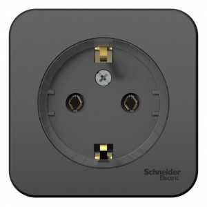 Розетка 2К+З Systeme Electric Blanca 16A 250V антрацит BLNRA110116