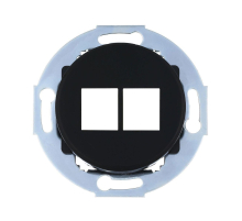 Накладка розетки компьютерной LK Studio Vintage Classic, Vintage Quadro на 2 входа черный 886208-0