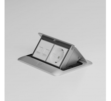 Выдвижной розеточный блок на 4 модуля Werkel серебряный W8074065 4690389211720