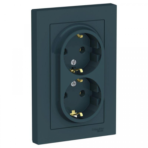 Розетка двойная 2К+З Systeme Electric AtlasDesign 16A 250V изумруд ATN000824 Розетка двойная 2К+З Systeme Electric AtlasDesign 16A 250V изумруд ATN000824
