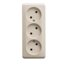 Розетка тройная 2К Systeme Electric Этюд 16A 250V кремовая PA16-009K