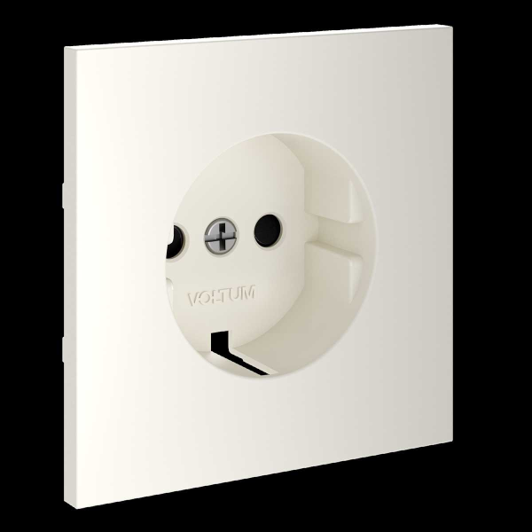 Накладка для розетки с заземлением и защитными шторками, S70 (хлопок) Voltum VLS000713