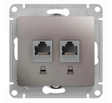 Розетка компьютерная двойная RJ45 Systeme Electric Glossa 5e кат UTP платина GSL001285KK