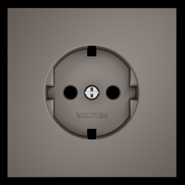 Накладка для розетки с заземлением, S70 (капучино) Voltum VLS000614
