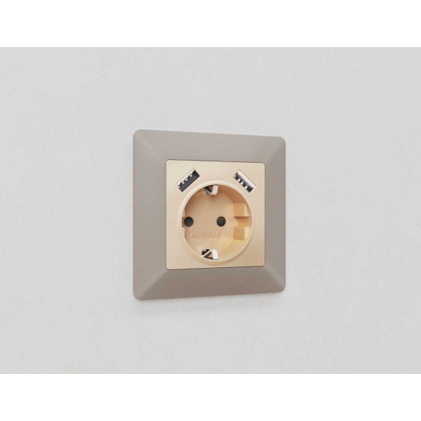 Лицевая панель розетки AMBRELLA VOLT AP6090