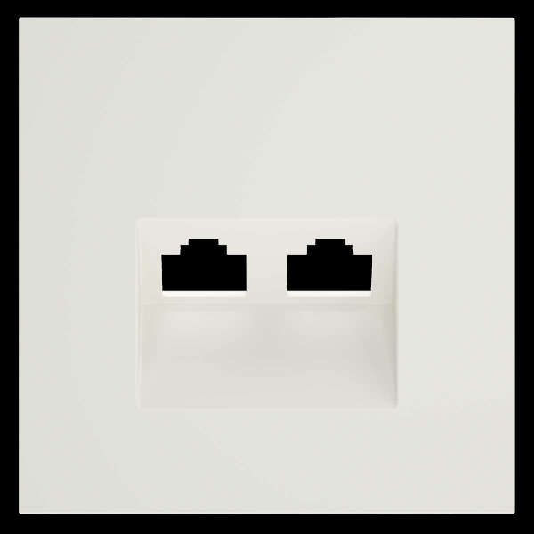 Накладка для розетки компьютерной двойной RJ45+RJ45 кат.6, S70 (хлопок) Voltum VLS001413