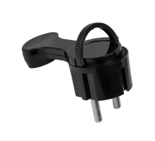 Вилка угловая плоская с/з черная 'СТЕЛС' 16А 250В EKF PRO AVYF16-30-r