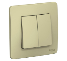 Выключатель двухклавишный Systeme Electric Blanca 10A 250V бежевый BLNVS010507