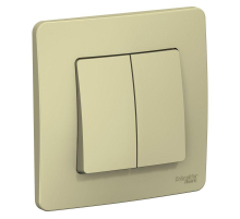 Выключатель двухклавишный Systeme Electric Blanca 10A 250V бежевый BLNVS010507
