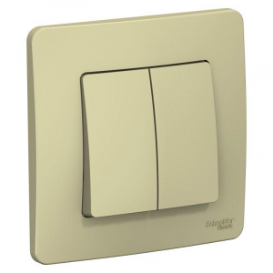 Выключатель двухклавишный Systeme Electric Blanca 10A 250V бежевый BLNVS010507