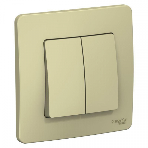Выключатель двухклавишный Systeme Electric Blanca 10A 250V бежевый BLNVS010507 Выключатель двухклавишный Systeme Electric Blanca 10A 250V бежевый BLNVS010507