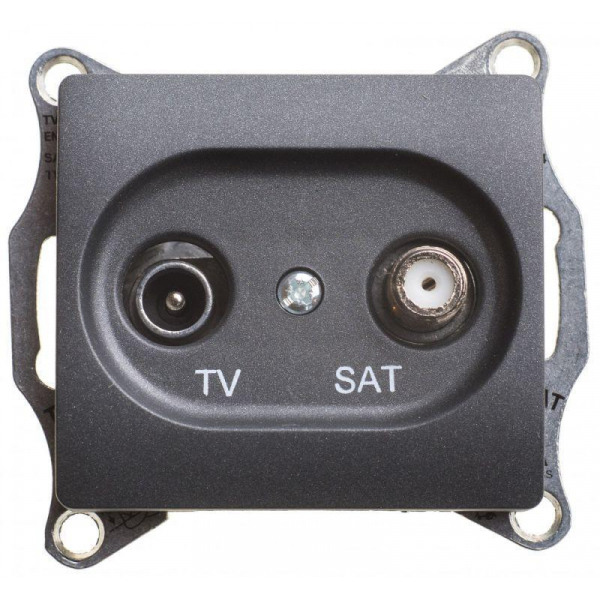 ТВ-розетка оконечная TV/SAT Systeme Electric Glossa антрацит GSL000797 ТВ-розетка оконечная TV/SAT Systeme Electric Glossa антрацит GSL000797