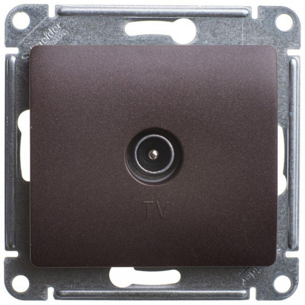 ТВ-розетка Systeme Electric Glossa шоколад GSL000891 ТВ-розетка Systeme Electric Glossa шоколад GSL000891