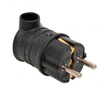 Вилка угловая каучуковая 230В 2P+PE 16A IP44 EKF PRO RPS-017-16-230-44-r