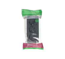 Розетка тройная 2К Systeme Electric Blanca 16A 250V антрацит BLNRA000316
