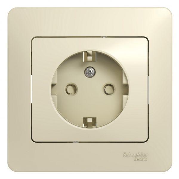 Розетка 2К+З Systeme Electric Glossa 16A 250V со шторками бежевая GSL000244 Розетка 2К+З Systeme Electric Glossa 16A 250V со шторками бежевая GSL000244