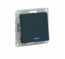 Переключатель одноклавишный проходной Systeme Electric AtlasDesign 10A 250V с подсветкой изумруд ATN000863