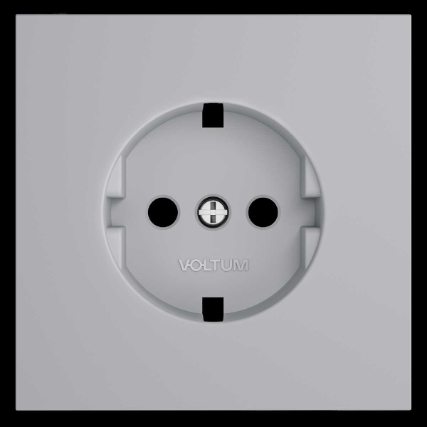 Накладка для розетки с заземлением, S70 (серый) Voltum VLS000616