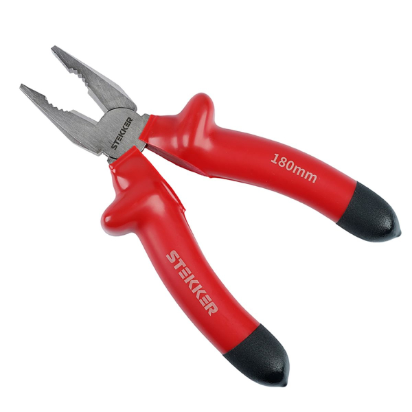 Плоскогубцы комбинированные диэлектрические Stekker, 180мм, PLE1-180-S 50502