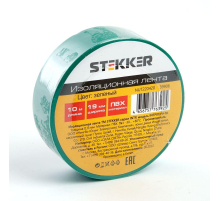 Изоляционная лента STEKKER INTP01319-10 0,13*19 10 м. зеленая