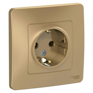 Розетка 2К+З Systeme Electric Blanca 16A 250V титан BLNRS001014